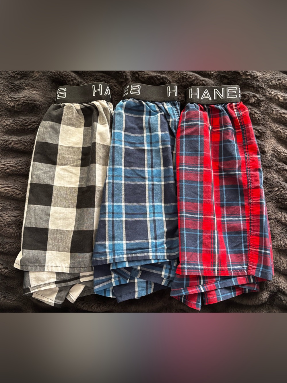 Hanes Plaid Flannel Pajama Pants Trio - Red, Blue, Black/White